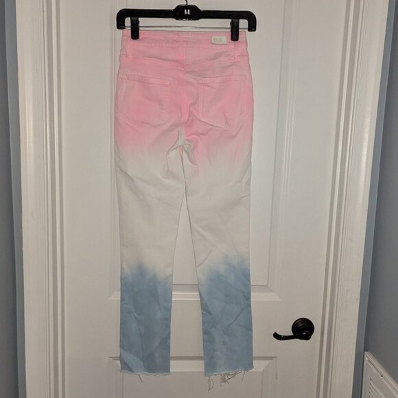 PAIGE Hoxton Slim Raw Hem Cut Off Cutoff Sunset Ombre High Waisted Jeans Pant 00 - Picture 4 of 5
